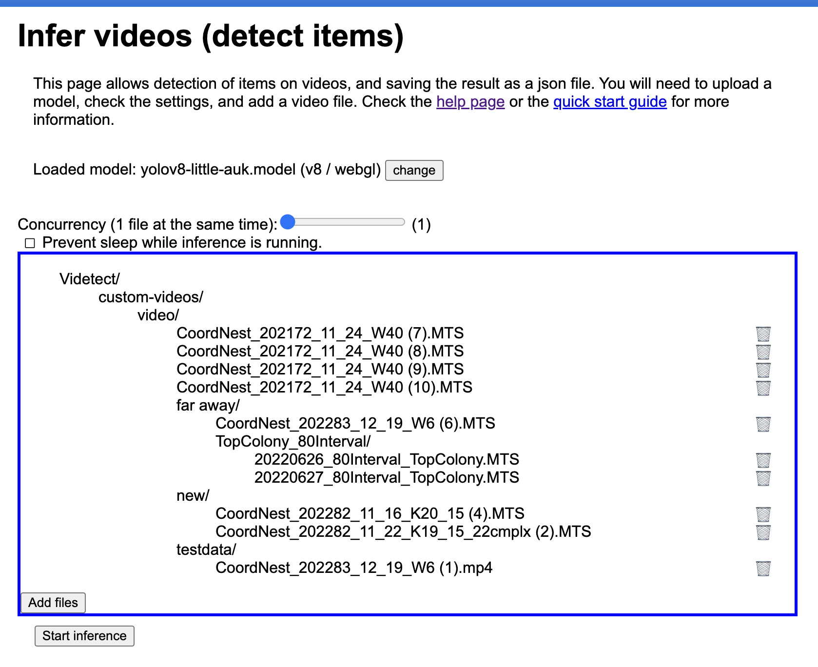 infer page with files added