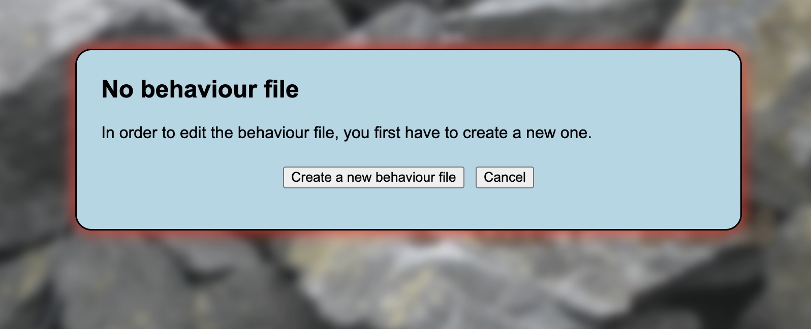 No behaviour file